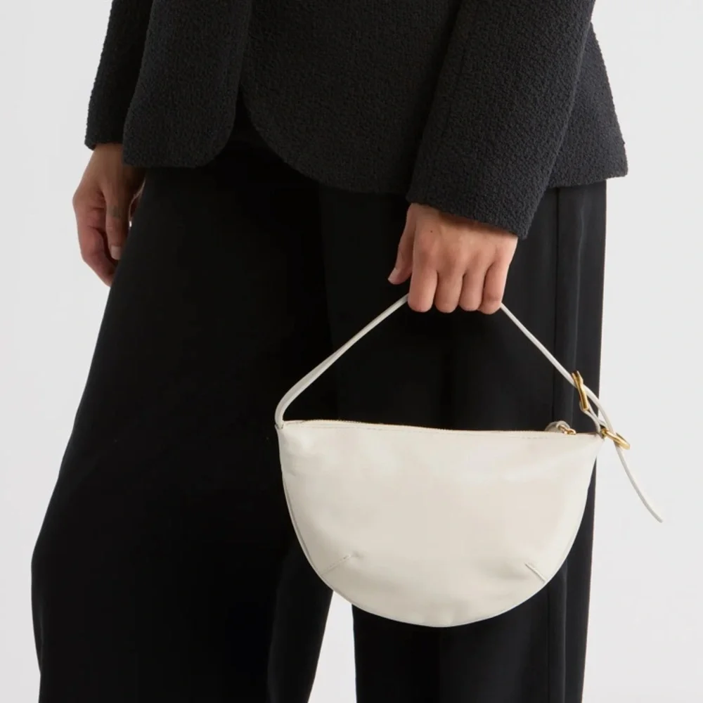 rag & bone White Half-Moon Hobo with Gold Hardware